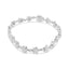 14K White Gold Diamond Flower Blossom Link Bracelet - Size 7"