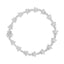 14K White Gold Diamond Flower Blossom Link Bracelet - Size 7"
