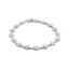 14K White Gold Diamond Flower Blossom Link Bracelet - Size 7"
