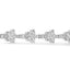 14K White Gold Diamond Flower Blossom Link Bracelet - Size 7"