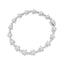 14K White Gold Diamond Flower Blossom Link Bracelet - Size 7"