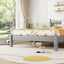 Twin Bed with Column-Decoration Headboard, with Bed Slats,Grey - Korvel