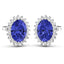 2.56 Carat Genuine Tanzanite and Diamond 14K White Gold Earrings