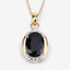 Colgante de Zafiro Negro Genuino de 7.50 Quilates en Plata de Ley