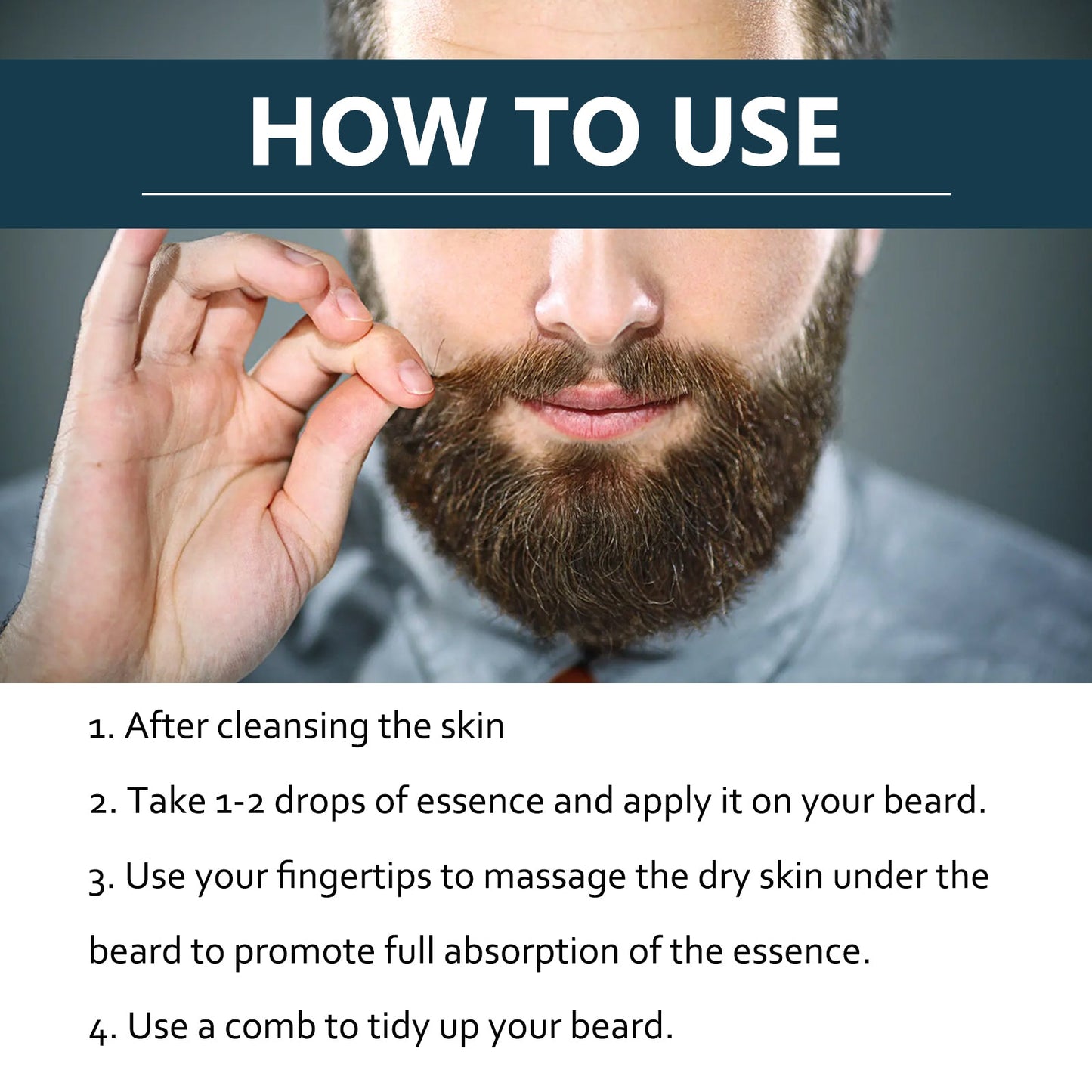 Beard Strengthening Serum for Fuller, Softer Facial Hair