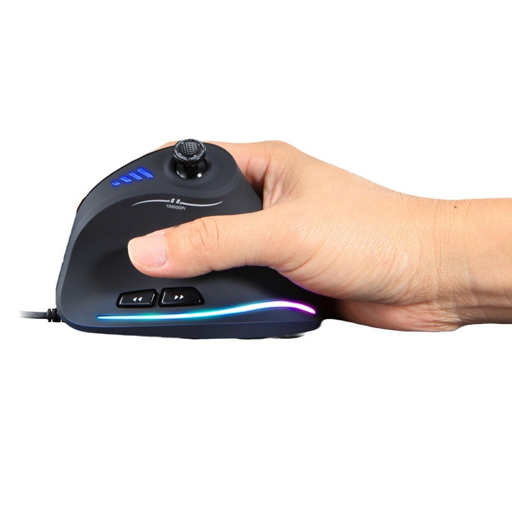 Master C18RGB Vertical Mouse Grip Ergonomic Joystick Game Wired Mouse Notebook Mouse - Korvel