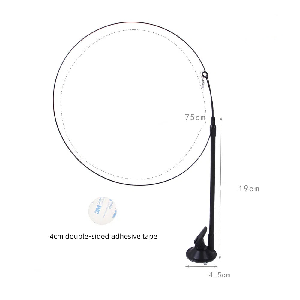 Suction cup cat toy stick that can be attached and held with steel wire multi head interchangeable cat toy and pet supplies - Korvel