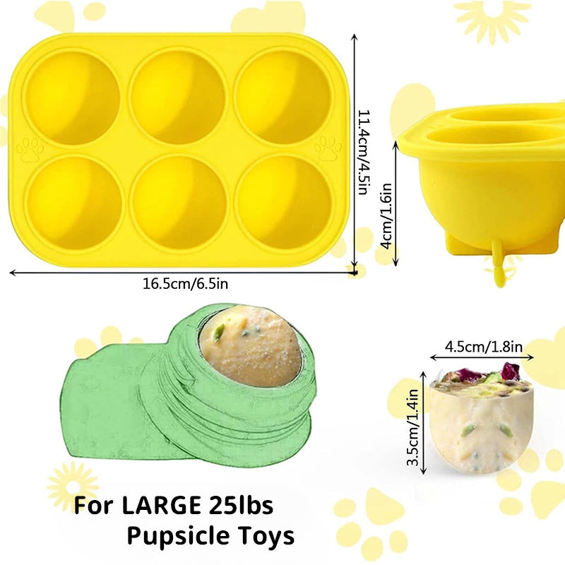 6 - cavity dog treat molds , compatible with Woof & Power Chewer Pupsicle, silicone for frozen treats, reusable for Pupsicle toy - Korvel