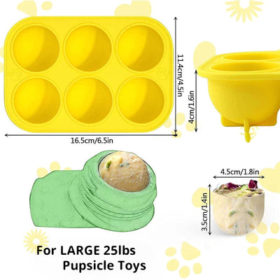 6 - cavity dog treat molds , compatible with Woof & Power Chewer Pupsicle, silicone for frozen treats, reusable for Pupsicle toy - Korvel