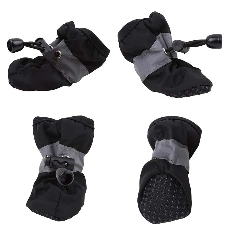 New 4pcs Pet Dog Shoes Anti-slip Rain Snow Boot Thick Warm For  Small Cats Dogs Puppy Dog Socks Booties - Korvel