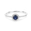 0.38 Carat Blue Sapphire and Diamond 14K White Gold Engagement Ring