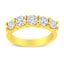14K Yellow Gold Plated Sterling Silver Diamond Wedding Band - Size 7