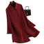 Elegant Red Oversized Double-faced Wool Coat