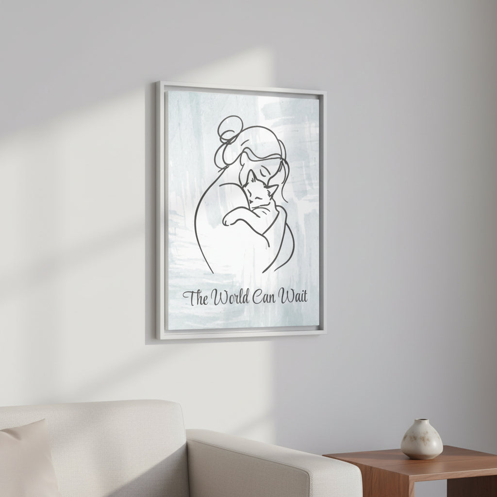 L'impression sur toile Chat Le Monde Peut Attendre