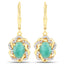 Elegant 2.36 Carat Genuine Emerald & White Topaz Earrings