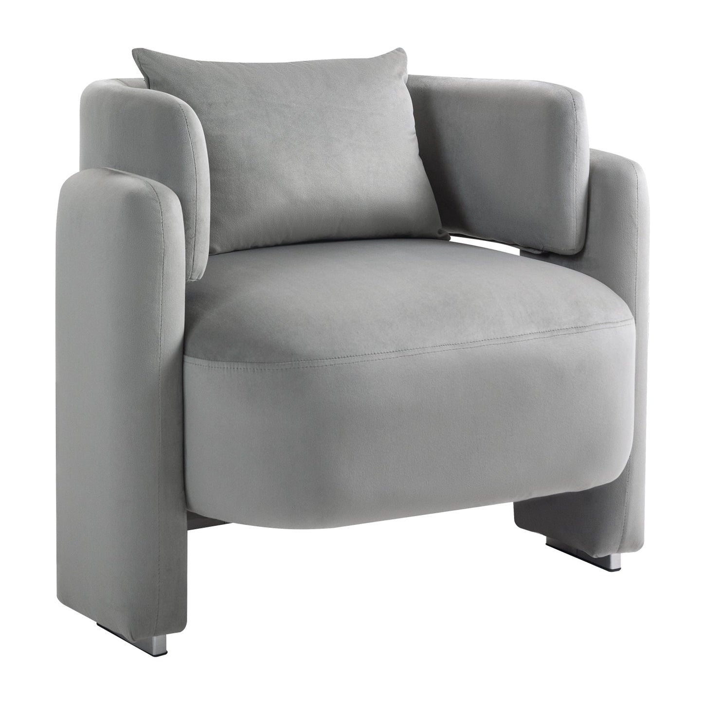 Modern design velvet lounge chair,single sofa with pillows for living room,bedroom(GREY) - Korvel