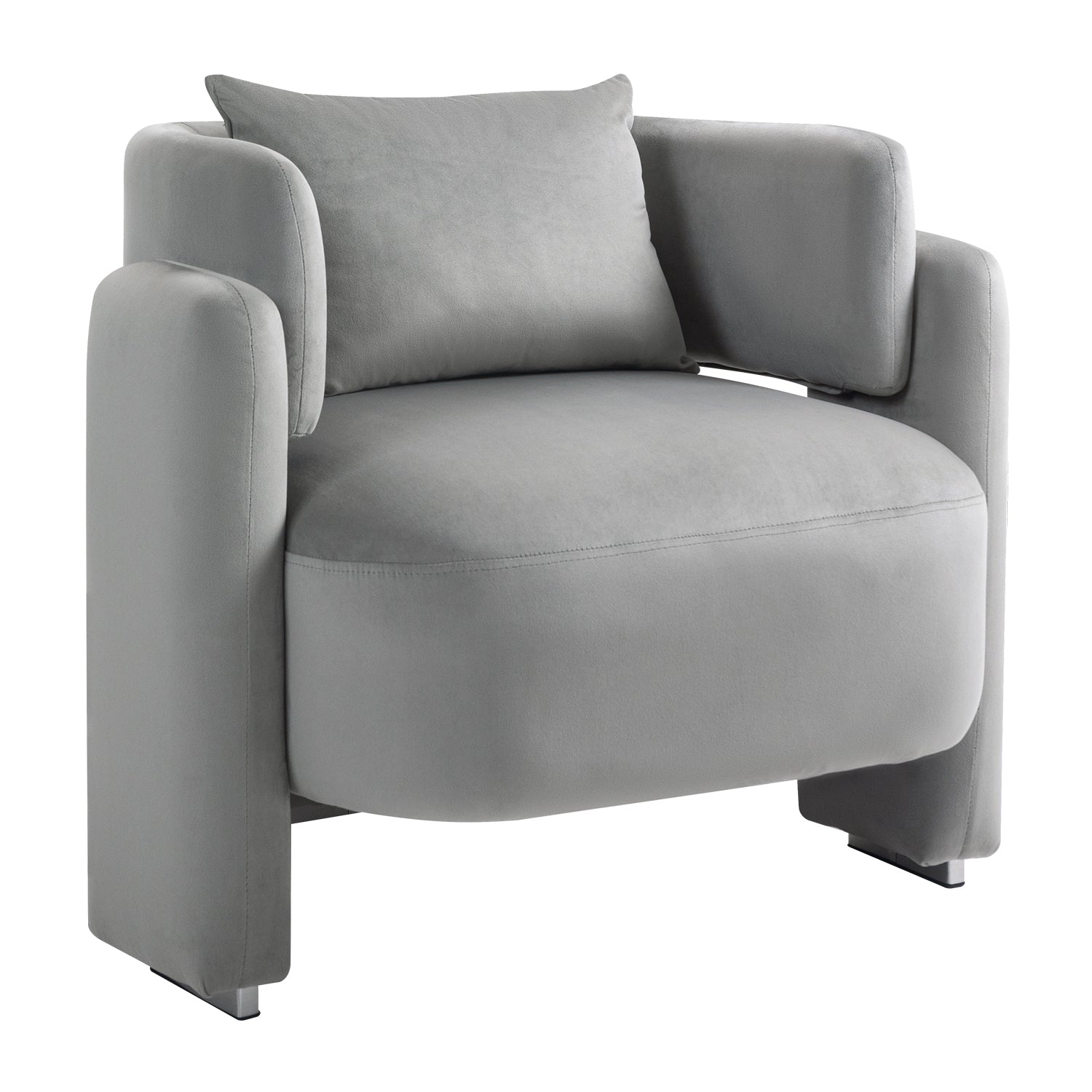 Modern design velvet lounge chair,single sofa with pillows for living room,bedroom(GREY) - Korvel