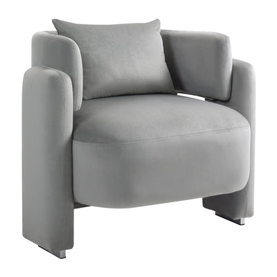 Modern design velvet lounge chair,single sofa with pillows for living room,bedroom(GREY) - Korvel