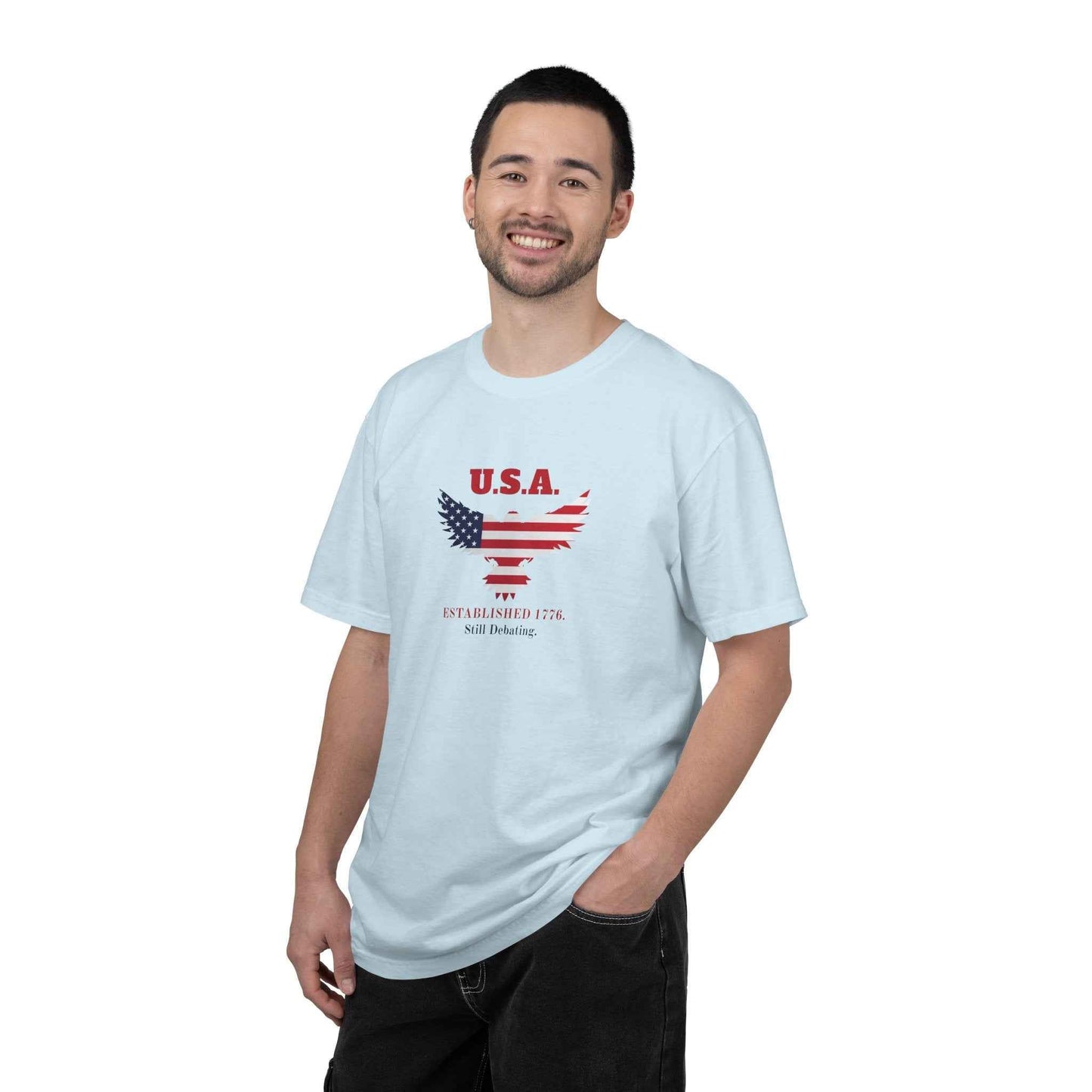 U.S.A. Still Debating Tee – Patriotic Humor Shirt