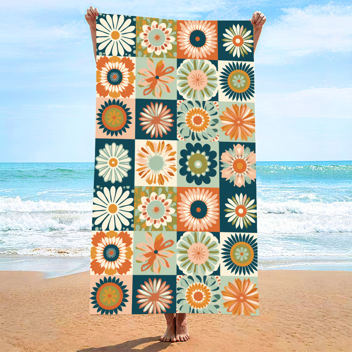 Double-Sided Velvet Beach Towel - Quick-Drying & Soft