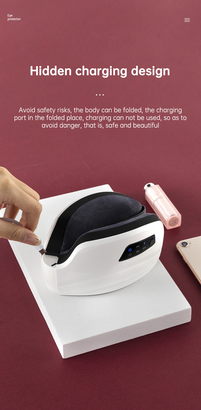 Eye Massager Air Pressure Vibration Eye Protector Bluetooth Eye Massage Relax Migraines Relief Improve Sleep - Korvel