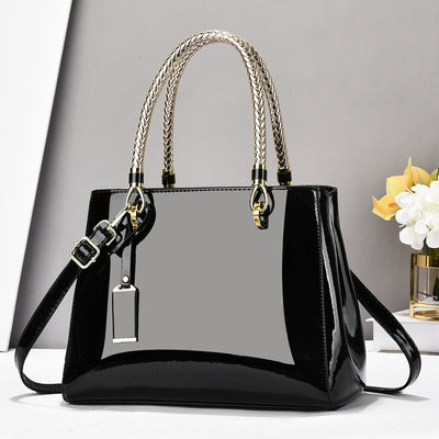 Sac à main en cuir verni de grande capacité à la mode