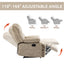 Large Manual Recliner Chair in Beige Fabric