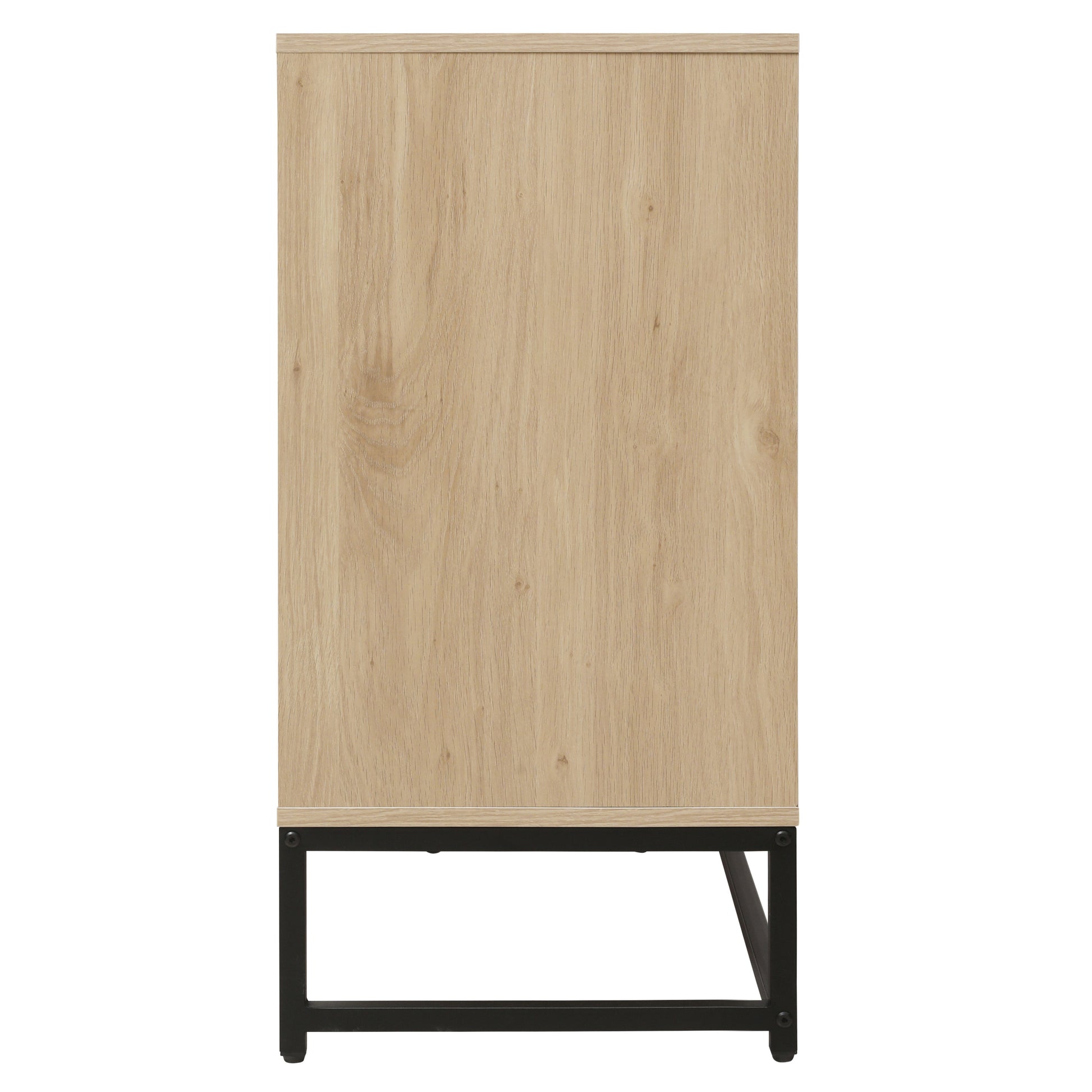 Engraved 4-door side panel with LED, self-service cabinet storage cabinet, modern coffee bar cabinet with adjustable shelves - Korvel
