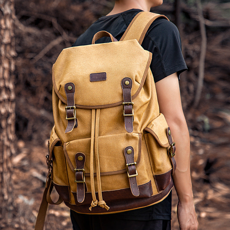 Mochila de Senderismo Vintage Impermeable de Gran Capacidad