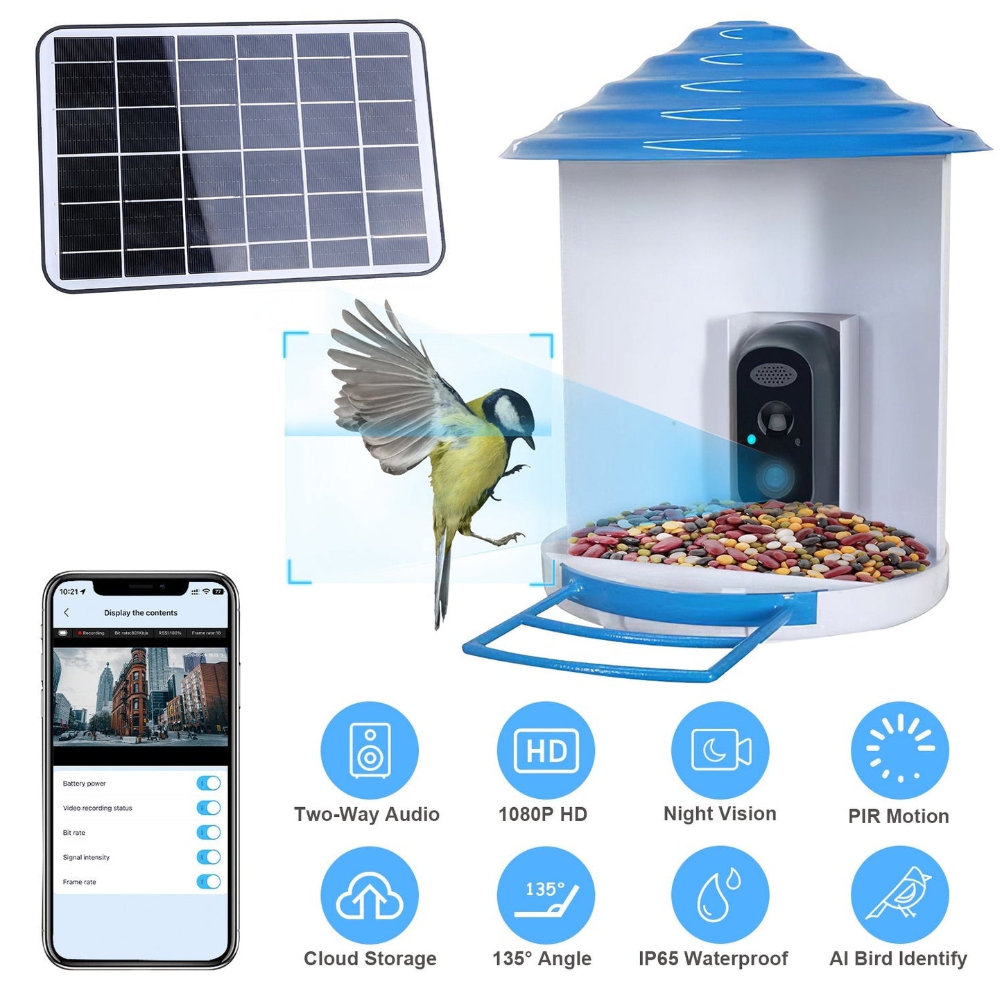 GBruno Smart Bird Feeder with HD Camera