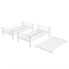 Cama litera resistente de dos camas individuales con cama nido - Blanca