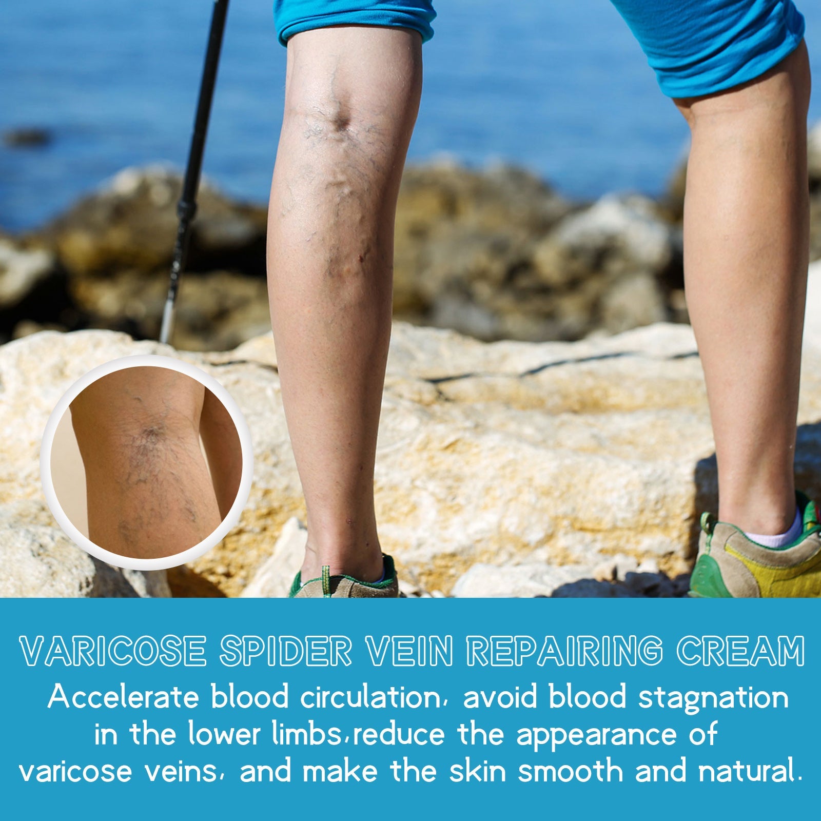 Varicose Spider Vein Repairing Cream, Relief Leg Pain Earthworm Leg Veins Care Massage Cream - Korvel