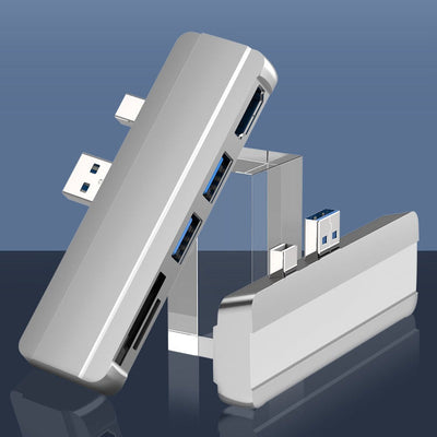 Suitable for Surface Pro 4/5/6 docking station USB to HDMI same screen card reader expansion hub - Korvel