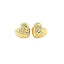 Boucles d'oreilles en or jaune 14k en forme de cœur gonflé avec des tailles de diamant