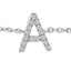 Pulsera con encanto inicial 'A' en oro blanco de 10 quilates con acento de diamante
