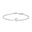 Pulsera con encanto inicial 'A' en oro blanco de 10 quilates con acento de diamante
