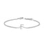 Pulsera con encanto inicial 'A' en oro blanco de 10 quilates con acento de diamante