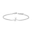 Pulsera con encanto inicial 'A' en oro blanco de 10 quilates con acento de diamante