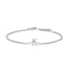 Pulsera con encanto inicial 'A' en oro blanco de 10 quilates con acento de diamante