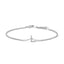 Pulsera con encanto inicial 'A' en oro blanco de 10 quilates con acento de diamante