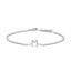 Pulsera con encanto inicial 'A' en oro blanco de 10 quilates con acento de diamante