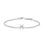 Pulsera con encanto inicial 'A' en oro blanco de 10 quilates con acento de diamante