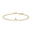 Pulsera con encanto inicial 'A' en oro blanco de 10 quilates con acento de diamante