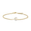Pulsera con encanto inicial 'A' en oro blanco de 10 quilates con acento de diamante