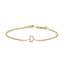 Pulsera con encanto inicial 'A' en oro blanco de 10 quilates con acento de diamante