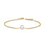 Pulsera con encanto inicial 'A' en oro blanco de 10 quilates con acento de diamante