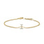 Pulsera con encanto inicial 'A' en oro blanco de 10 quilates con acento de diamante