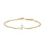 Pulsera con encanto inicial 'A' en oro blanco de 10 quilates con acento de diamante