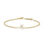 Pulsera con encanto inicial 'A' en oro blanco de 10 quilates con acento de diamante