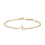 Pulsera con encanto inicial 'A' en oro blanco de 10 quilates con acento de diamante